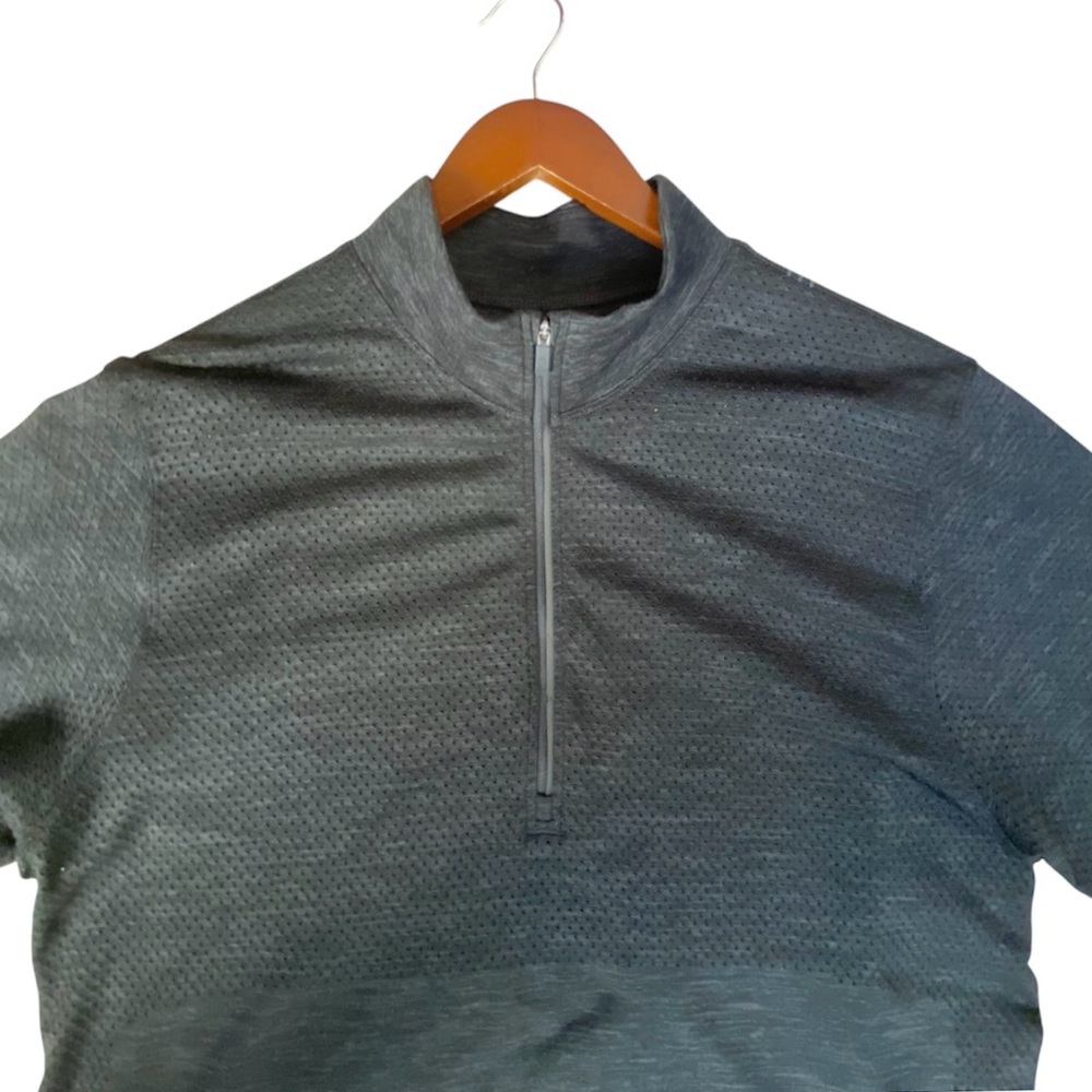 Lululemon Mens Metal Vent Tech Midweight Half Zip Graphite Grey/Black Shirt - Picture 6 of 8